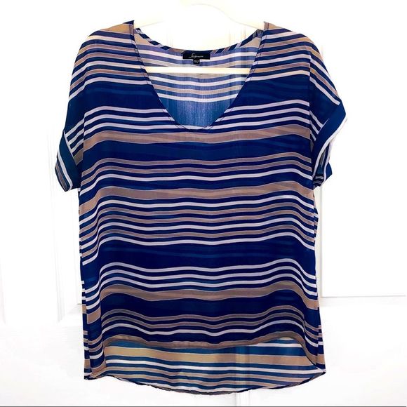 Striped Flowy Blouse - Picture 1 of 3